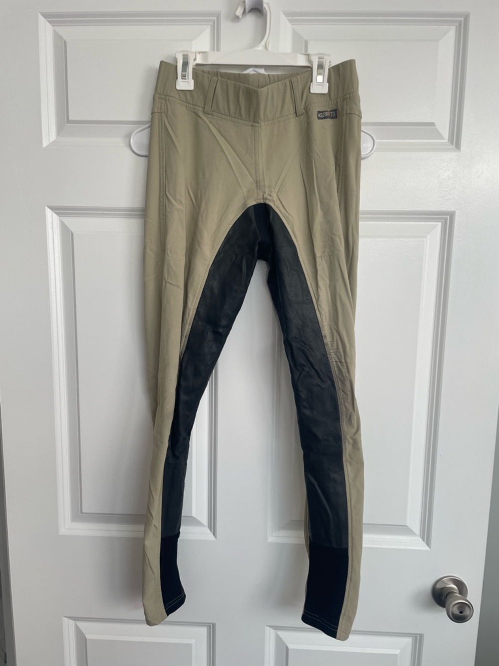 Kerrits Breeches  - Khaki with Black leather full seat